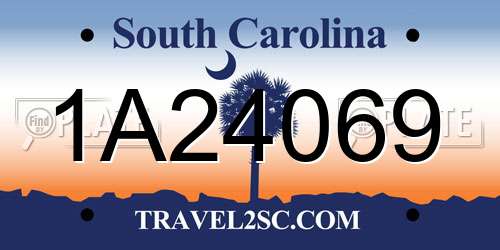 1A24069 South Carolina License Plate