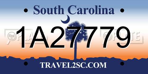1A27779 South Carolina License Plate