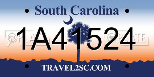 1A41524 South Carolina License Plate