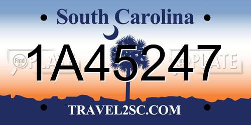1A45247 South Carolina License Plate