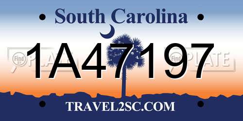 1A47197 South Carolina License Plate
