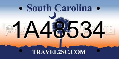 1A48534 South Carolina License Plate