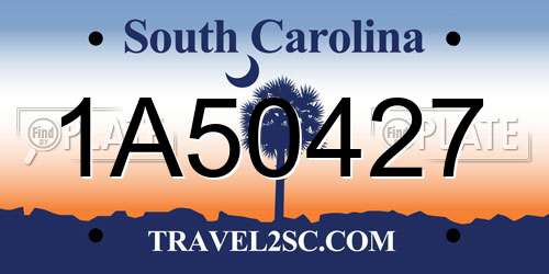 1A50427 South Carolina License Plate