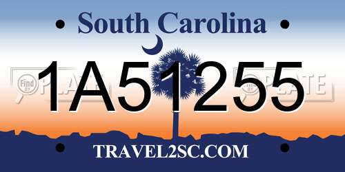 1A51255 South Carolina License Plate