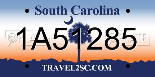 1A51285 South Carolina License Plate