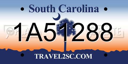 1A51288 South Carolina License Plate