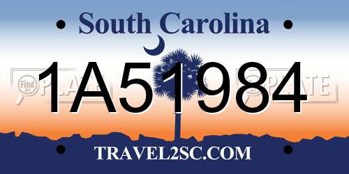 1A51984 South Carolina License Plate