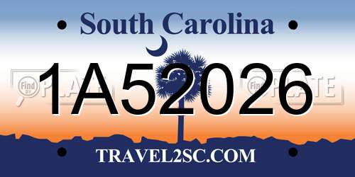 1A52026 South Carolina License Plate