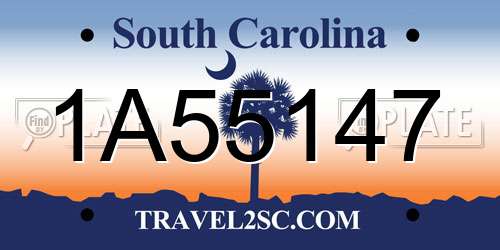 1A55147 South Carolina License Plate