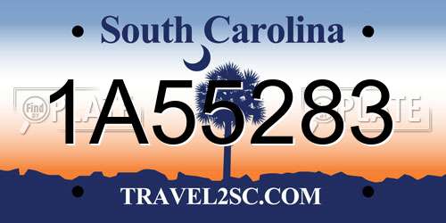 1A55283 South Carolina License Plate