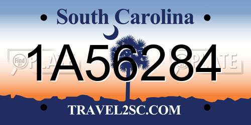 1A56284 South Carolina License Plate
