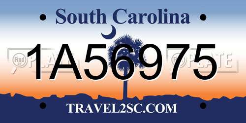 1A56975 South Carolina License Plate