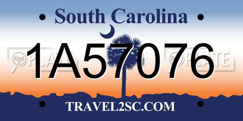 1A57076 South Carolina License Plate