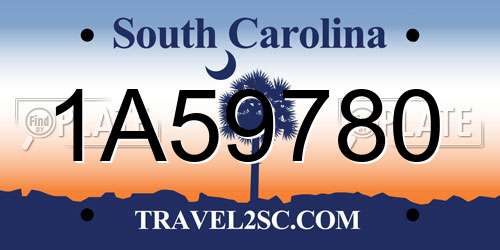 1A59780 South Carolina License Plate