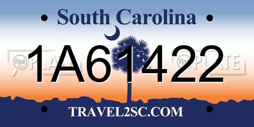 1A61422 South Carolina License Plate