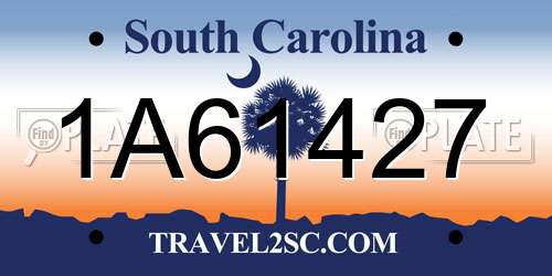 1A61427 South Carolina License Plate