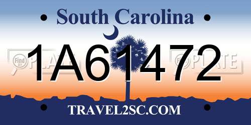 1A61472 South Carolina License Plate