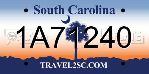 1A71240 South Carolina License Plate