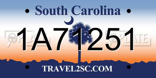 1A71251 South Carolina License Plate