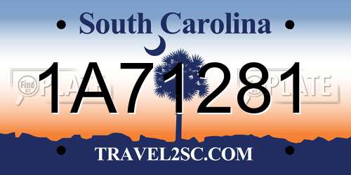 1A71281 South Carolina License Plate