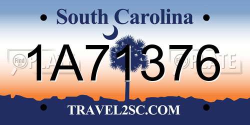 1A71376 South Carolina License Plate