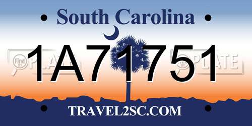 1A71751 South Carolina License Plate