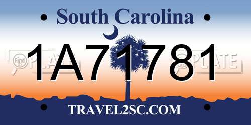 1A71781 South Carolina License Plate