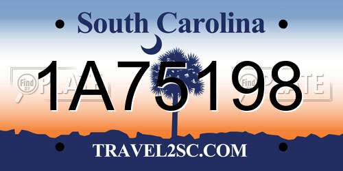 1A75198 South Carolina License Plate