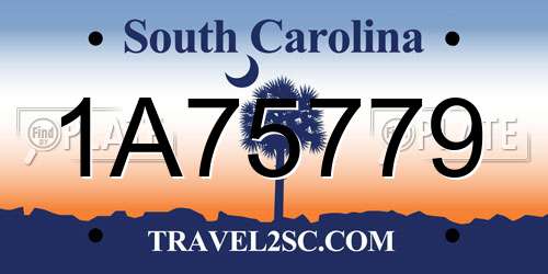 1A75779 South Carolina License Plate