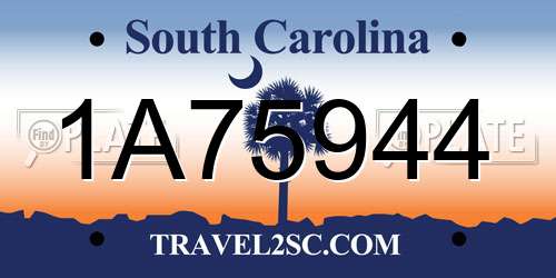 1A75944 South Carolina License Plate