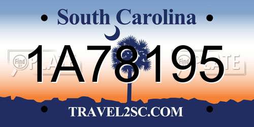 1A78195 South Carolina License Plate