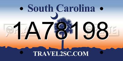 1A78198 South Carolina License Plate
