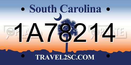 1A78214 South Carolina License Plate