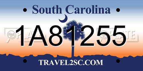 1A81255 South Carolina License Plate