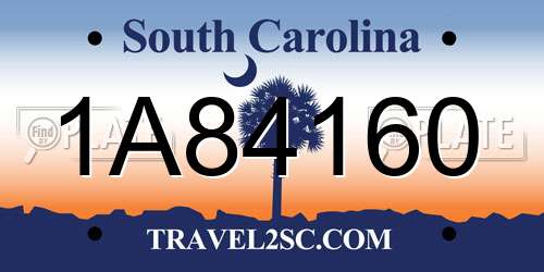 1A84160 South Carolina License Plate