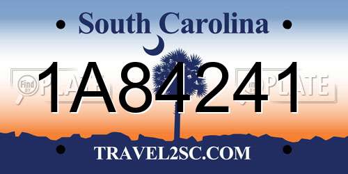1A84241 South Carolina License Plate