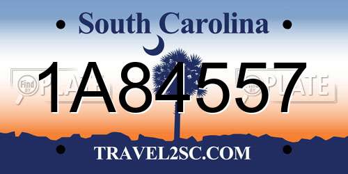 1A84557 South Carolina License Plate