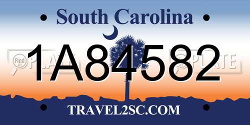 1A84582 South Carolina License Plate