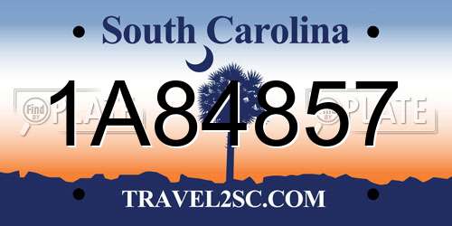 1A84857 South Carolina License Plate