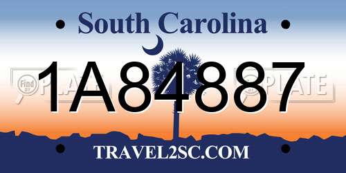 1A84887 South Carolina License Plate