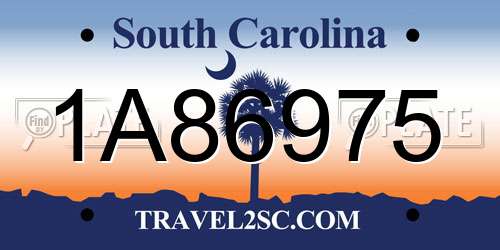 1A86975 South Carolina License Plate