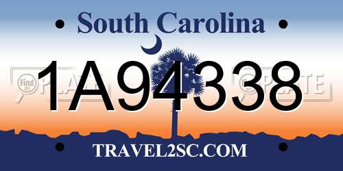1A94338 South Carolina License Plate