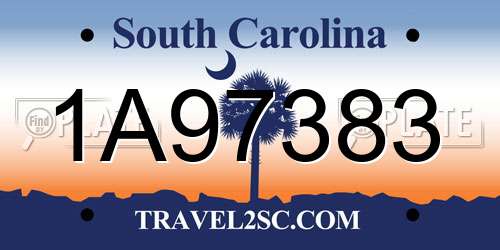 1A97383 South Carolina License Plate