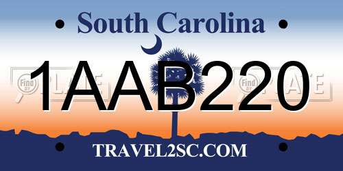 1AAB220 South Carolina License Plate