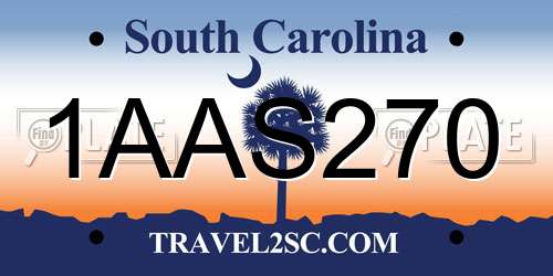 1AAS270 South Carolina License Plate