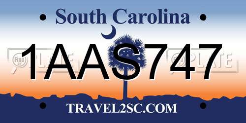 1AAS747 South Carolina License Plate