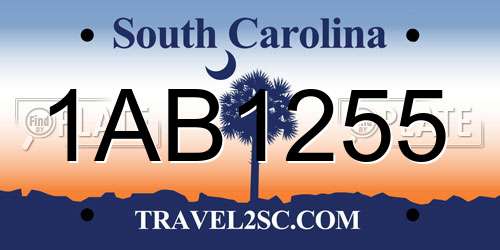 1AB1255 South Carolina License Plate