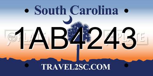1AB4243 South Carolina License Plate