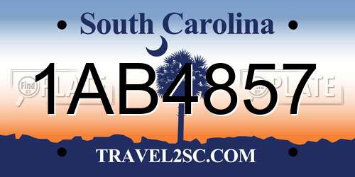 1AB4857 South Carolina License Plate