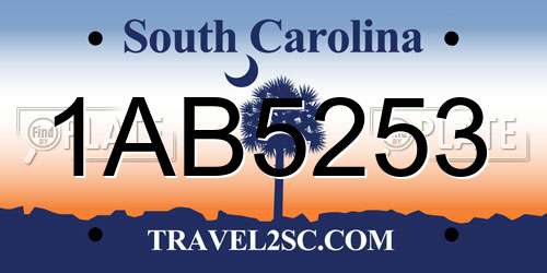 1AB5253 South Carolina License Plate